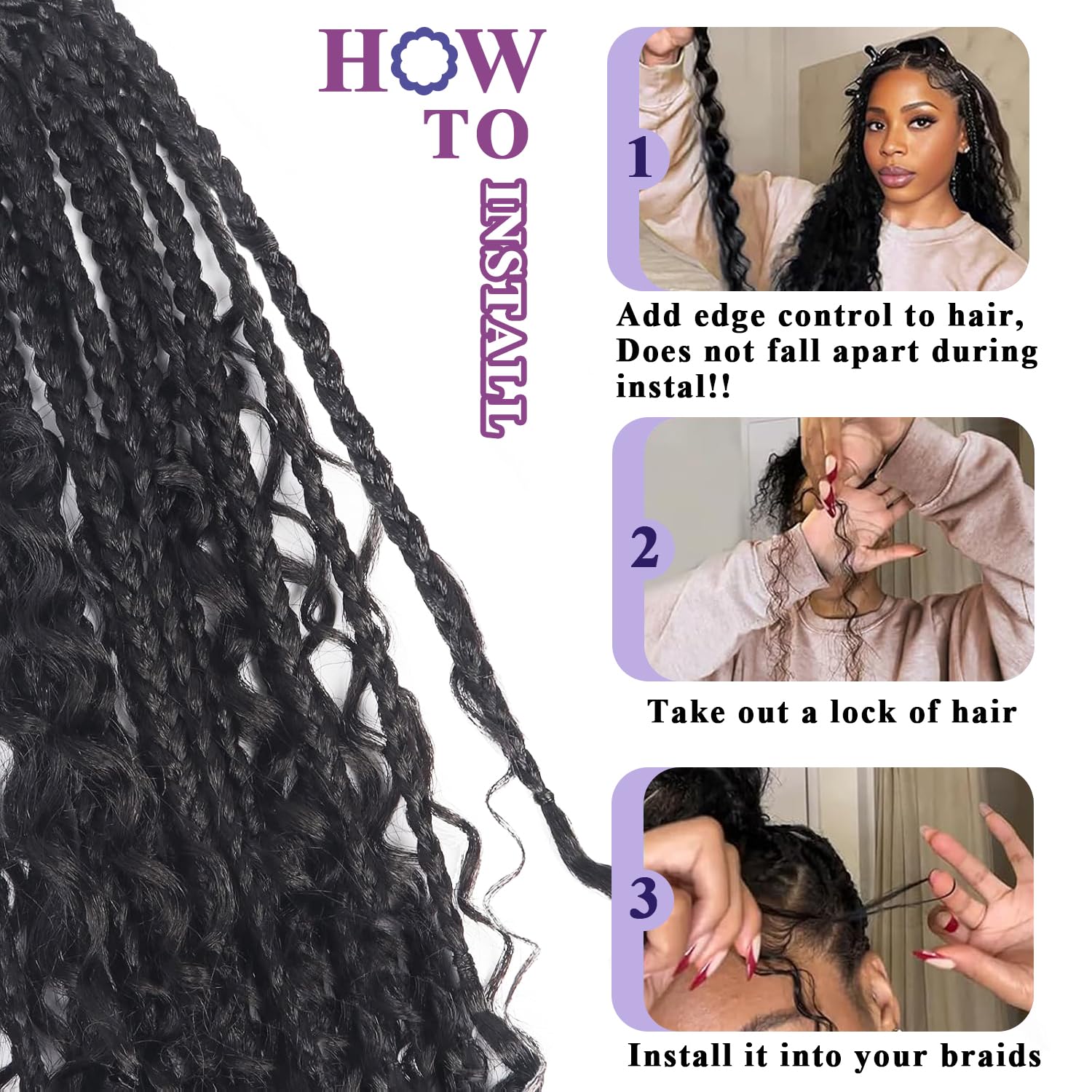 Deep Wave Highlight Ombre Balayage 3 Human Braiding Hair For Black Women