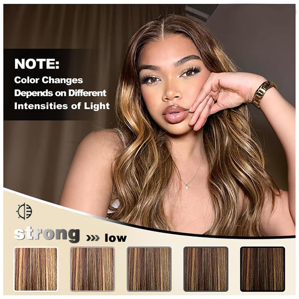 Honey Brown Piano Color 3 Bundles with Lace Closure