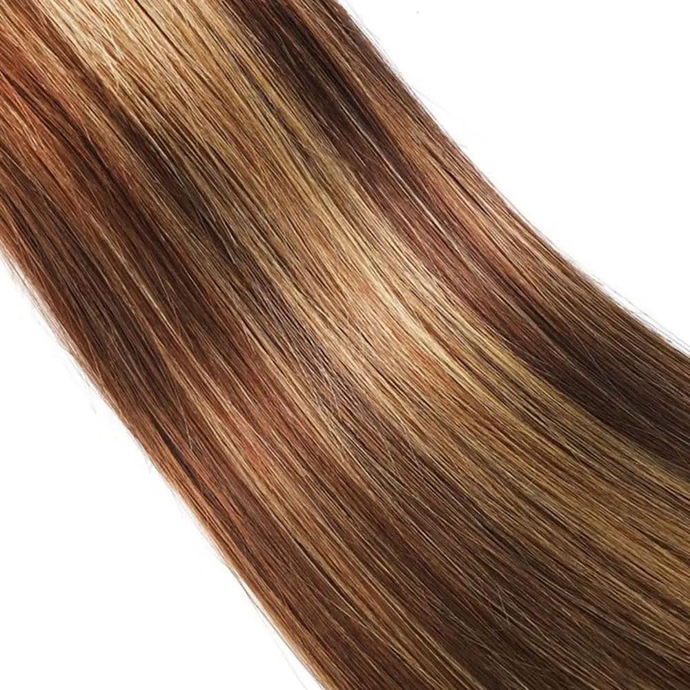 Ombre Highlight Straight 3 Bundles with Lace Closure