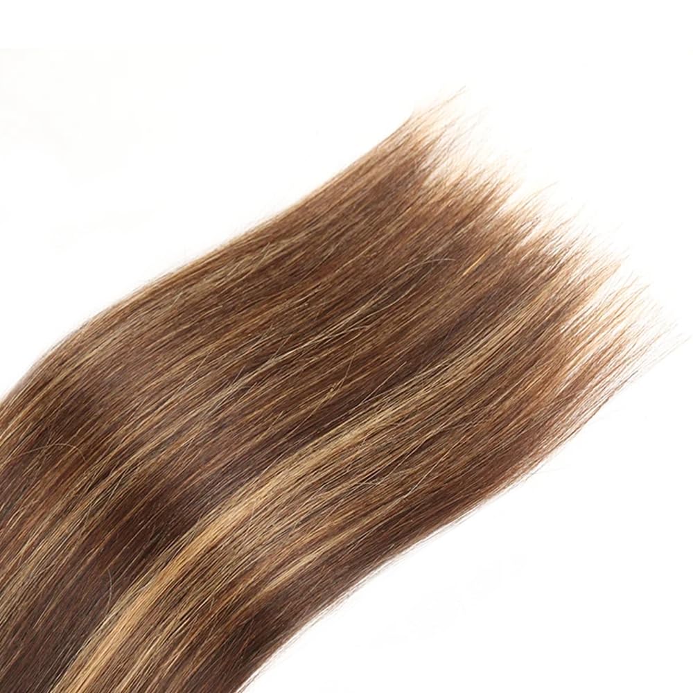 Ombre Highlight Straight 3 Bundles with Lace Closure