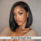 Real Wear and Go Glueless Bob Wigs 5x5 HD lace Short Straight Lace Front Wigs Human Hair