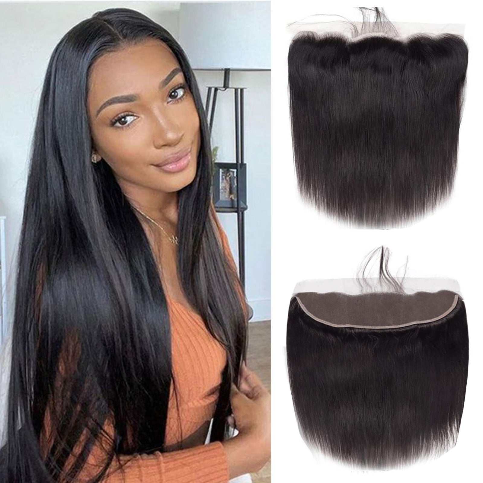 13x4 Real Swiss hd lace frontal closure straight