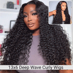 13x6 HD Lace Front Perücke tief gewellt Echthaar für schwarze Frauen 