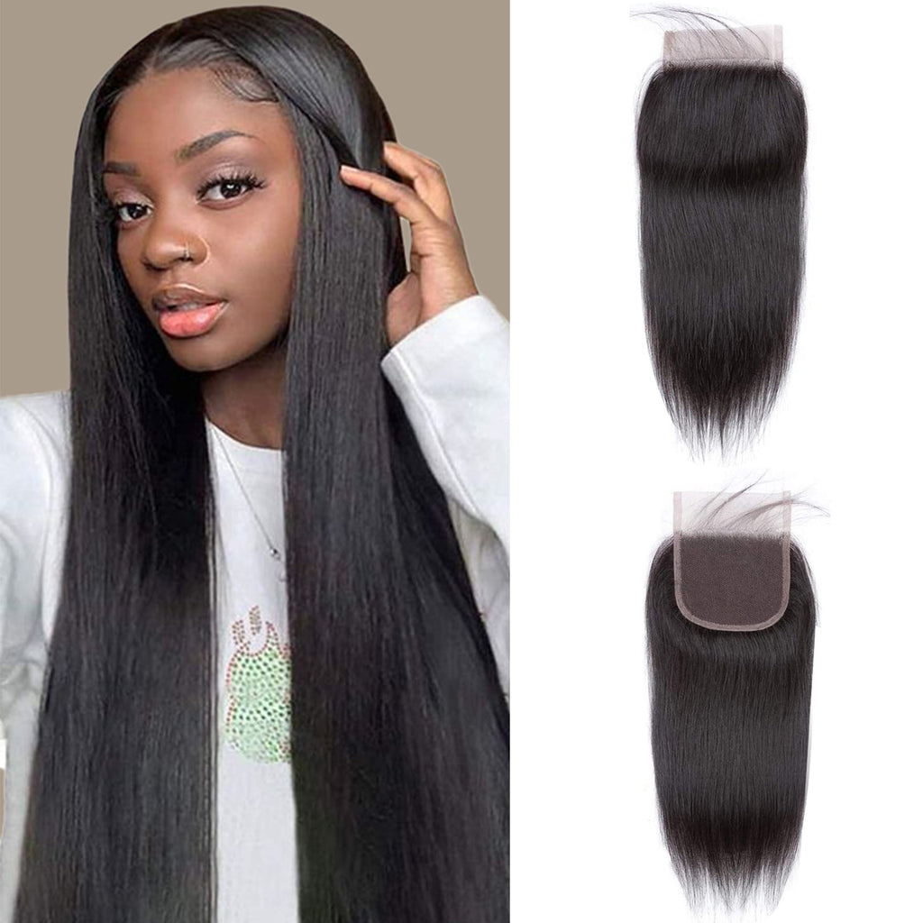 5x5 Real HD Lace Closure   Natural Black Straight Virgin Hair Swiss