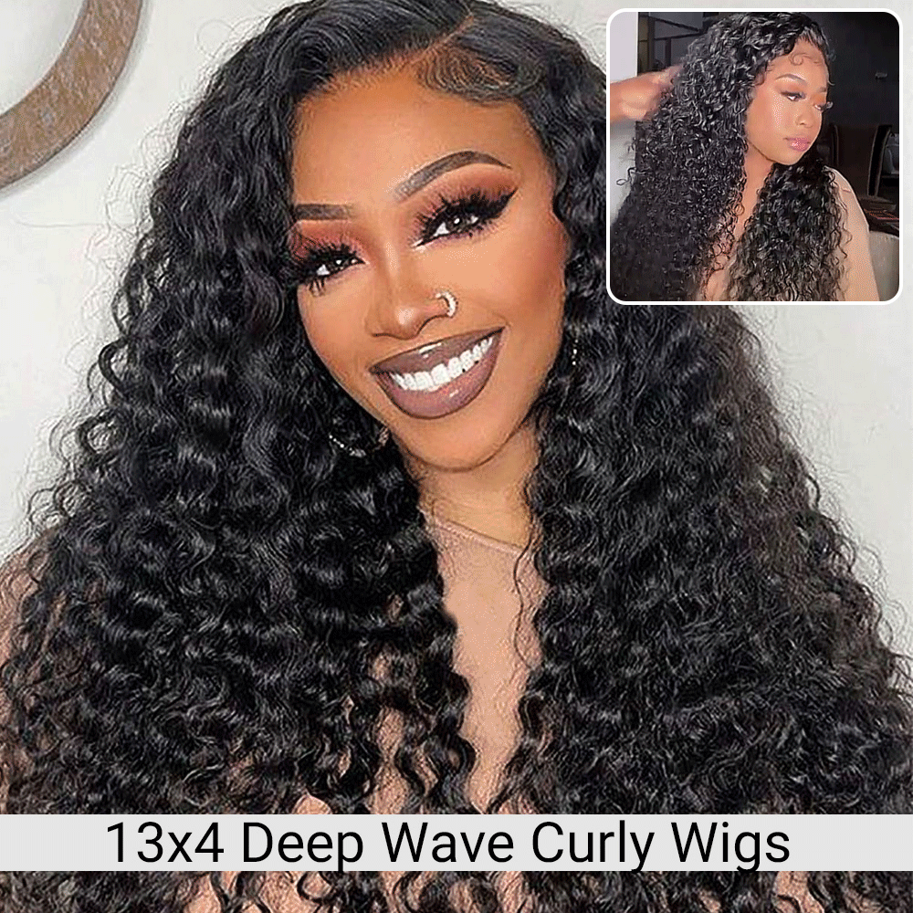 13x4 HD LaceDeep Wave Lace Front Wigs for Black Women