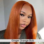 ginger bob wig human hair 13x4 HD Lace Front Wigs orange glueless wigs for women Straight Short Bob Lace Front Wigs Pre Plucked with Baby Hair