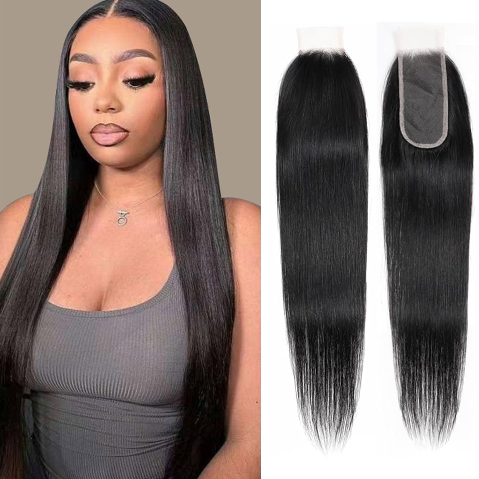 2x6 Real HD Lace Closure  Straight Human Hair