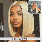 613 Blonde Short Bob Wig Human Hair 13X4 Lace Front Wigs with Baby Hair for Black Women Pre Plucked Straight Brazilian Virgin Hair Lace Frontal Wig