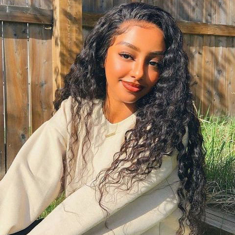 Deep Wave Hair 3 Bundles with Lace Closure