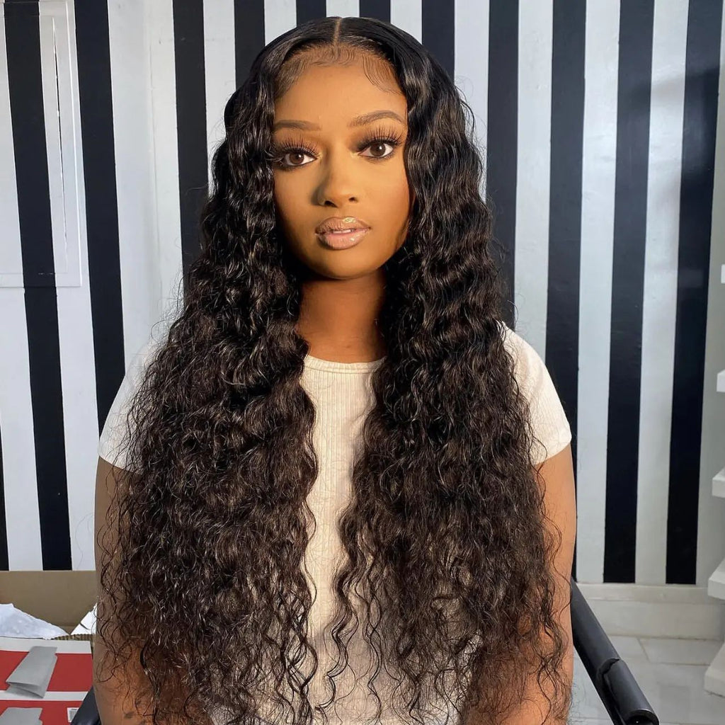 Deep Wave Hair 3 Bundles with Lace Closure