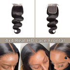 4x4 Real HD Lace Closure 0.10mm Ultra-thin Invisible Body Wave