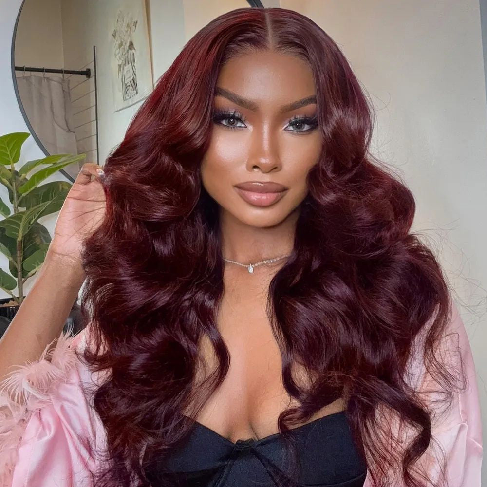 13x4 HD Lace Trimmed Russet Body Wave Human Hair Wig