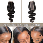 2x6 real HD Lace Closure Body Wave Virgin Human Hair
