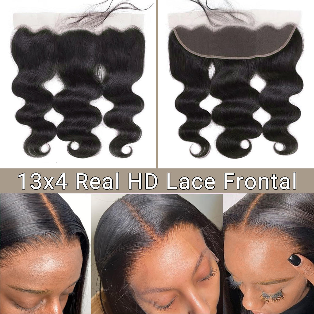 13x4 HD Lace Frontal closure Virgin Body Wave Human Hair