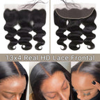 13x4 HD Lace Frontal closure Virgin Body Wave Human Hair