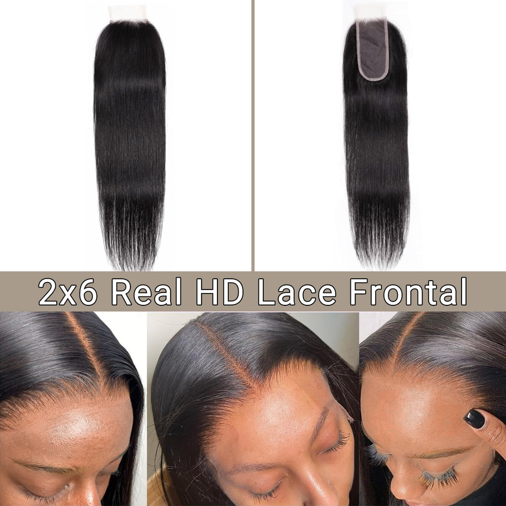 2x6 Real HD Lace Closure  Straight Human Hair