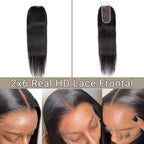 2x6 Real HD Lace Closure  Straight Human Hair