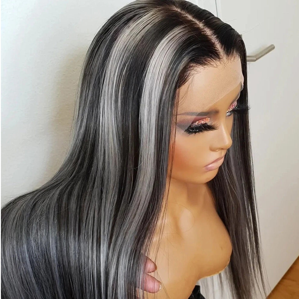 Platinum Blonde Highlights HD Lace 13x4 Lace Frontal Wig Mix Color Wig