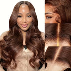Chocolate Brown Body Wave Human Hair Wig 13x6 HD Lace Front Wig For Black Woman