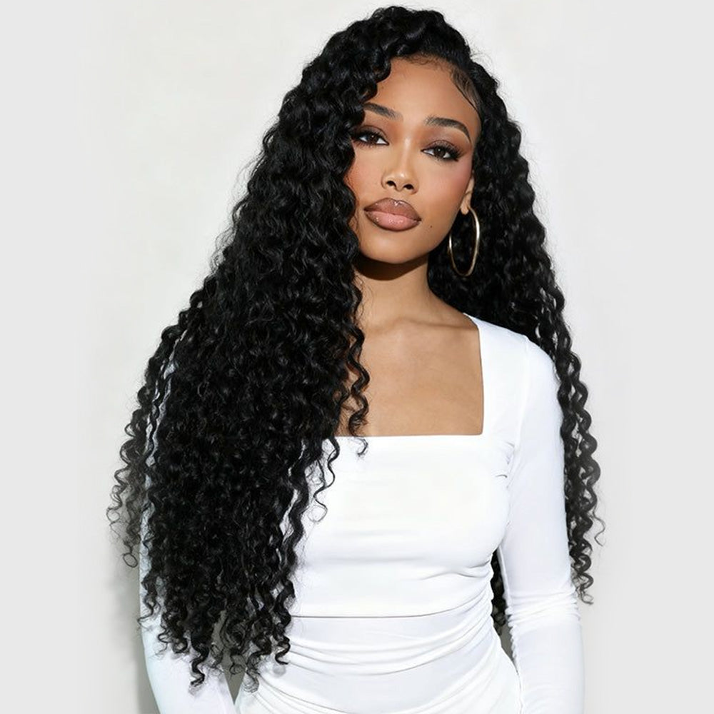 13x6 HD Lace Front Perücke tief gewellt Echthaar für schwarze Frauen 