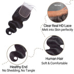 5x5 Real HD Lace Closure Body Wave Human Hair 0.10mm Ultra-thin Invisible HD Lace