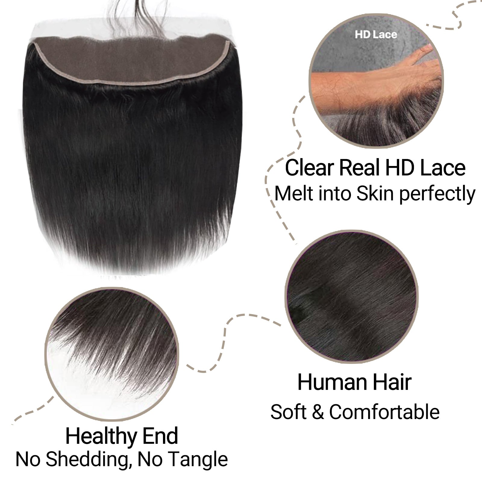 13x4 Real Swiss hd lace frontal closure straight