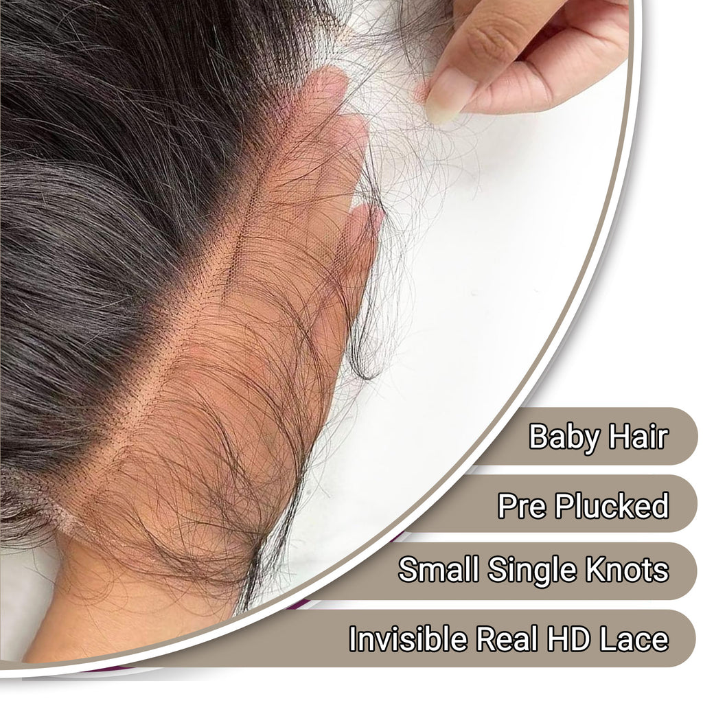 5x5 Real HD Lace Closure Body Wave Human Hair 0.10mm Ultra-thin Invisible HD Lace