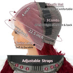 Burgundy 99J Lace Front Wigs Human Hair Pre Plucked Wine Red 13x4 Straight Lace Frontal Wig with Baby Hair for Black Women
