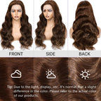 Chocolate Brown Body Wave Human Hair Wig 13x6 HD Lace Front Wig For Black Woman