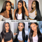 13X6 HD Lace Front Wigs Human Hair Wigs with Baby Hair for Black Women Pre Plucked Straight Brazilian Virgin Hair Lace Frontal Wig Natural Black