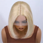 613 Blonde Short Bob Wig Human Hair 13X4 Lace Front Wigs with Baby Hair for Black Women Pre Plucked Straight Brazilian Virgin Hair Lace Frontal Wig