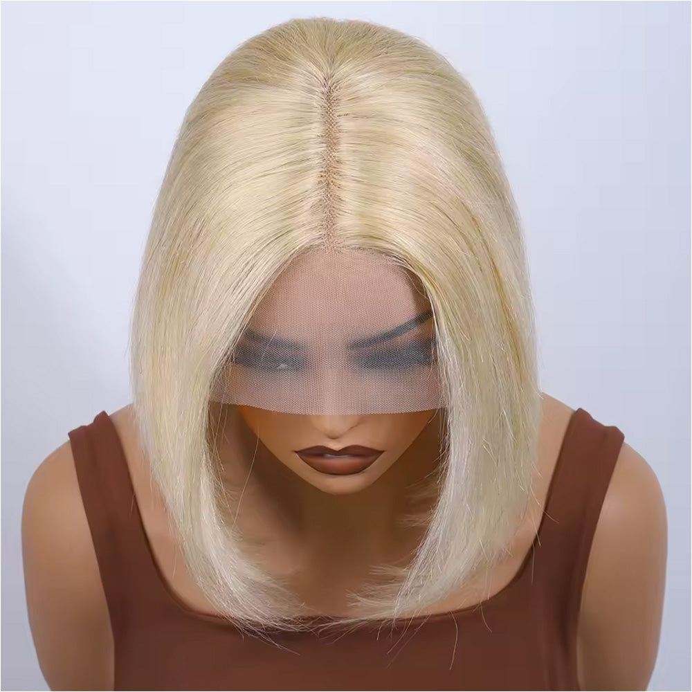 613 Blonde Short Bob Wig Human Hair 13X4 Lace Front Wigs with Baby Hair for Black Women Pre Plucked Straight Brazilian Virgin Hair Lace Frontal Wig