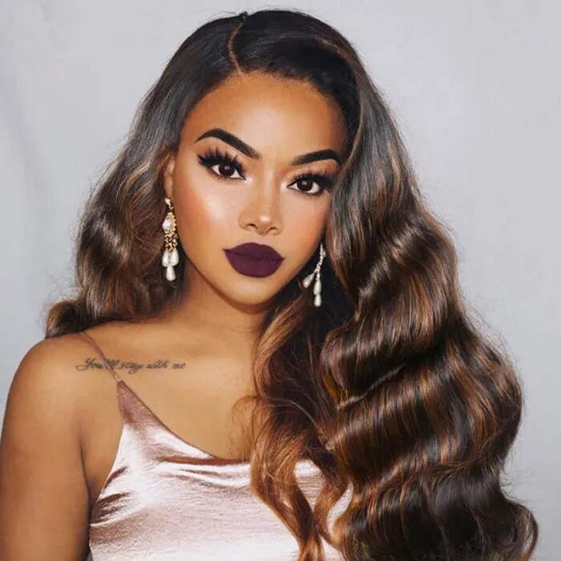 Body Wave Brown Highlight 3 Bundles For Black Women