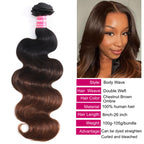Body Wave Chestnut Brown Ombre 3 Bundles For Black Women