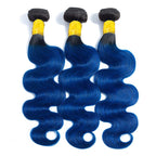 Body Wave T1B Blue 3 Bundles For Black Women