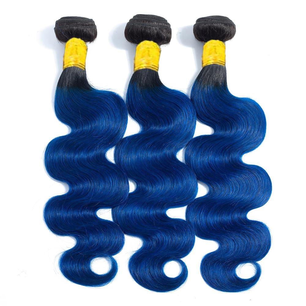 Body Wave T1B Blue 3 Bundles For Black Women