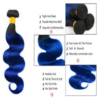 Body Wave T1B Blue 3 Bundles For Black Women