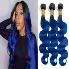 Body Wave T1B Blue 3 Bundles For Black Women