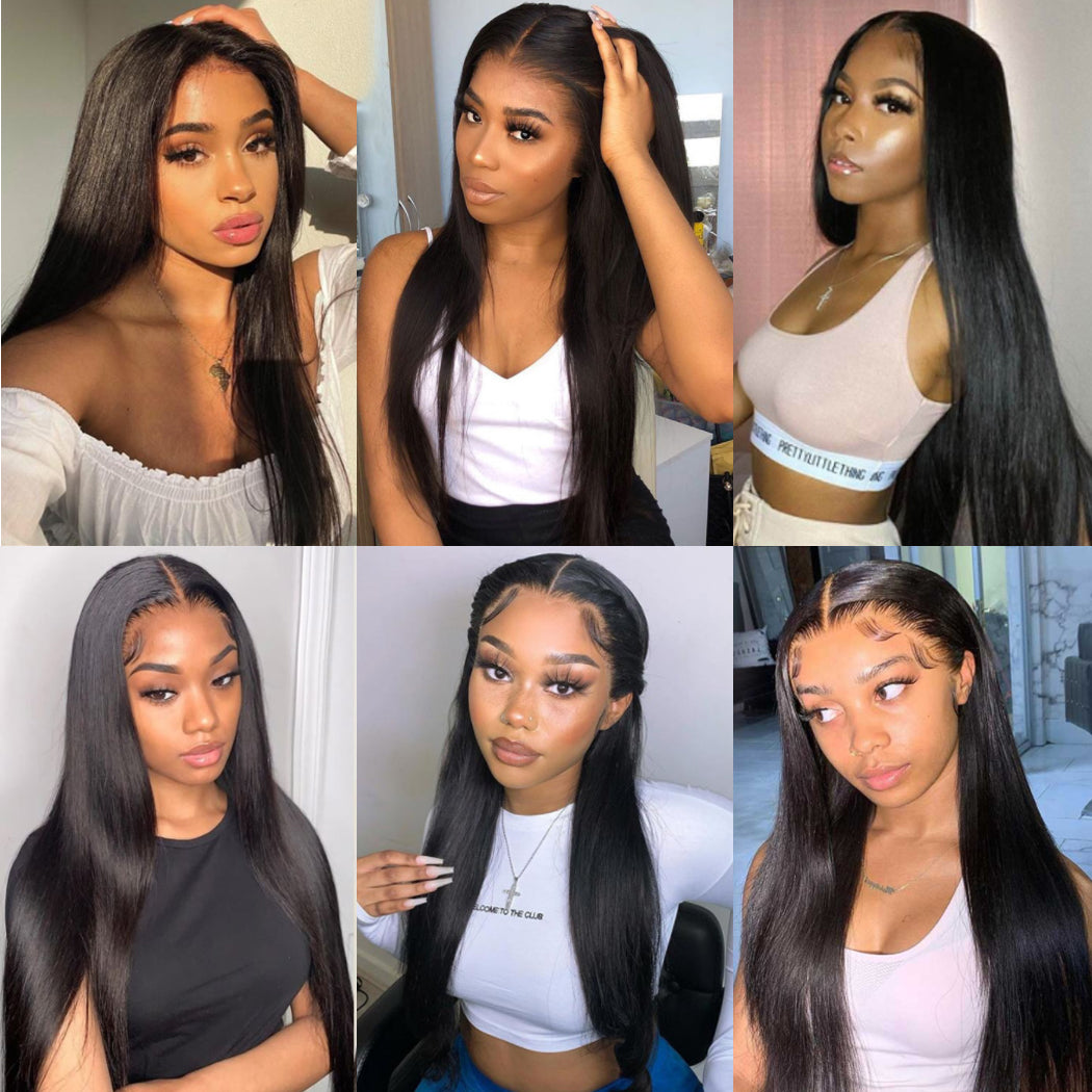Straight Hair 3 Bundles with Lace Closure