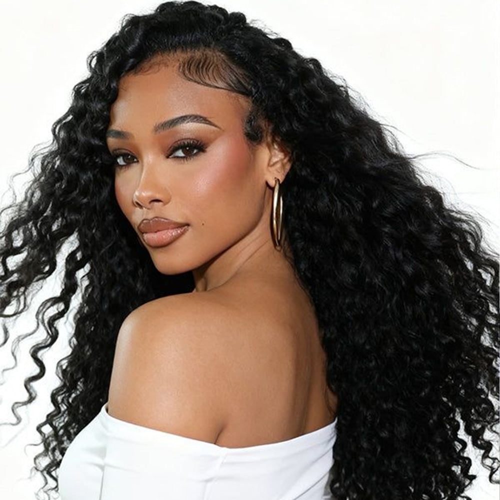 13x6 HD Lace Front Perücke tief gewellt Echthaar für schwarze Frauen 