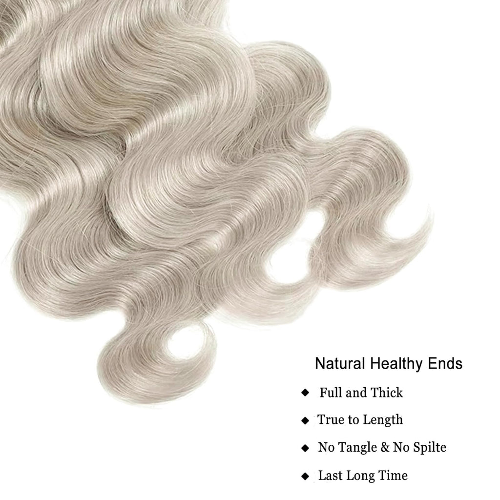 Body Wave Platinum Silver 3 Bundles For Black Women
