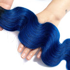 Body Wave T1B Blue 3 Bundles For Black Women