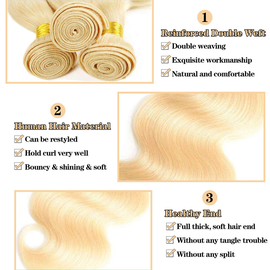 613 Body Wave 3 Bundles For Black Women