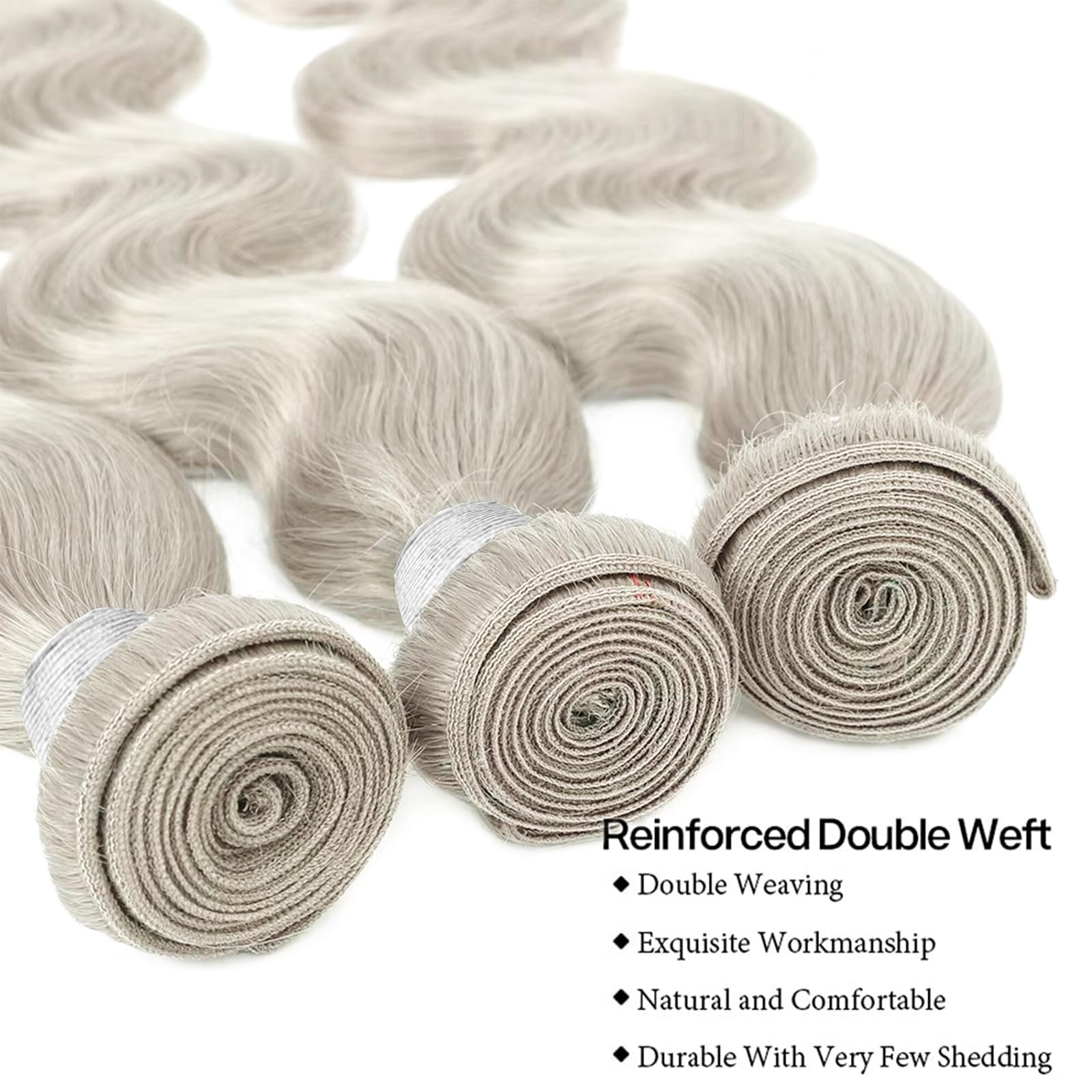 Body Wave Platinum Silver 3 Bundles For Black Women