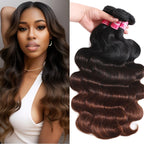 Body Wave Chestnut Brown Ombre 3 Bundles For Black Women
