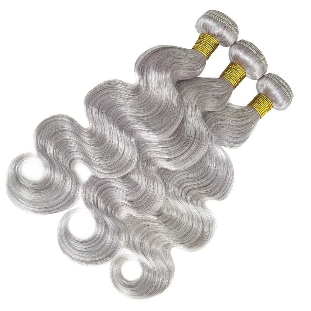 Body Wave Silver Gray 3 Bundles For Black Women