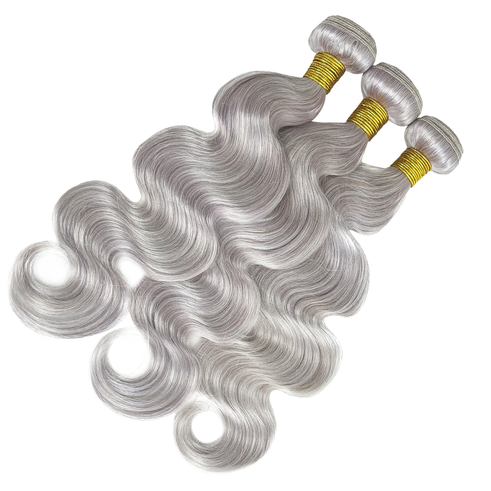 Body Wave Silver Gray 3 Bundles For Black Women