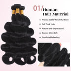 Body Wave Natural Color 3 Bundles For Black Women