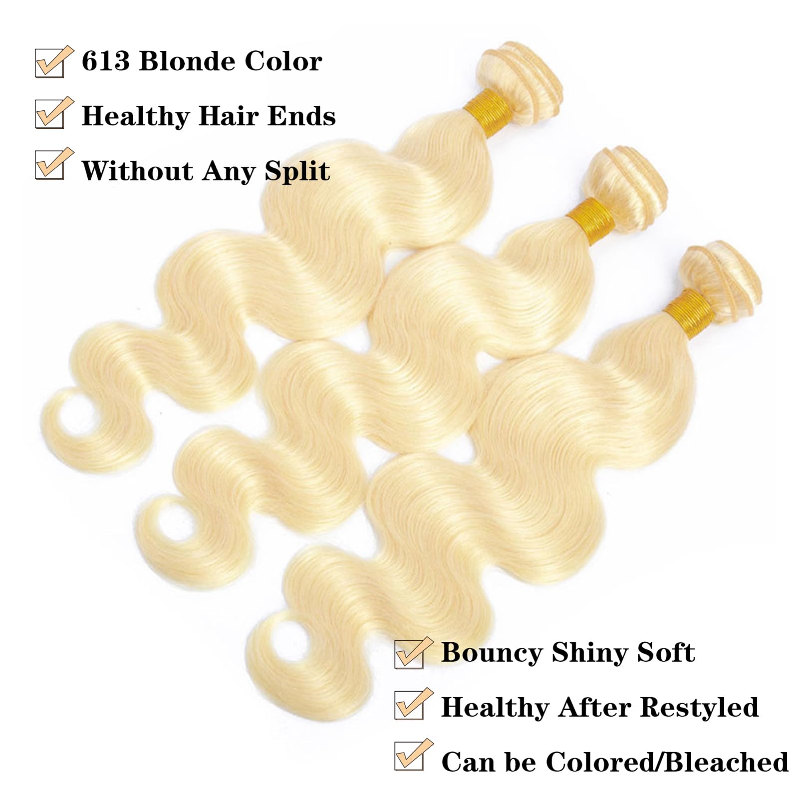 613 Body Wave 3 Bundles For Black Women
