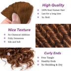 Deep Wave Auburn Ginger 3 Human Braiding Hair  For Black Women